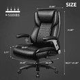 thumbnail image 7 of BOSSIN 600lbs Big and Tall Office Chair with Flip up Armrest, Large Heavy Duty with Ergonomic Lumbar Support, Executive Office Chair for Heavy People with Quiet Rubber Wheel(Black), 7 of 7