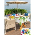 thumbnail image 5 of Outdoor Tablecloth with Umbrella Hole for Patio/Picnic/Party/Camping, Colorful Soccer Waterproof Table Cloth Rectangle Table Cover Washable, Football Ink Wash Creative Art (52"x 70"), 5 of 9