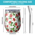 thumbnail image 5 of 12oz Stemless Wine Tumblers White Strawberry Plants Fruit Vacuum Insulated Stainless Steel Travel Tumbler Cups Mug with Lid and Straw for Champaign,Cocktail,Beer with Cleaning Brush, 5 of 5
