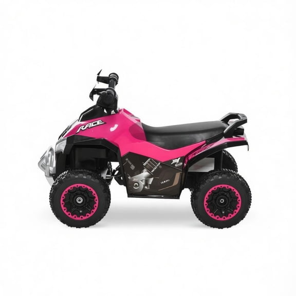 Non-Electric Toddler Ride-On Push Car, Foot-to-Floor Sliding Ride Racer ATV Toy with Music & Lights for 1.5-3 Year Old Kids, Pink