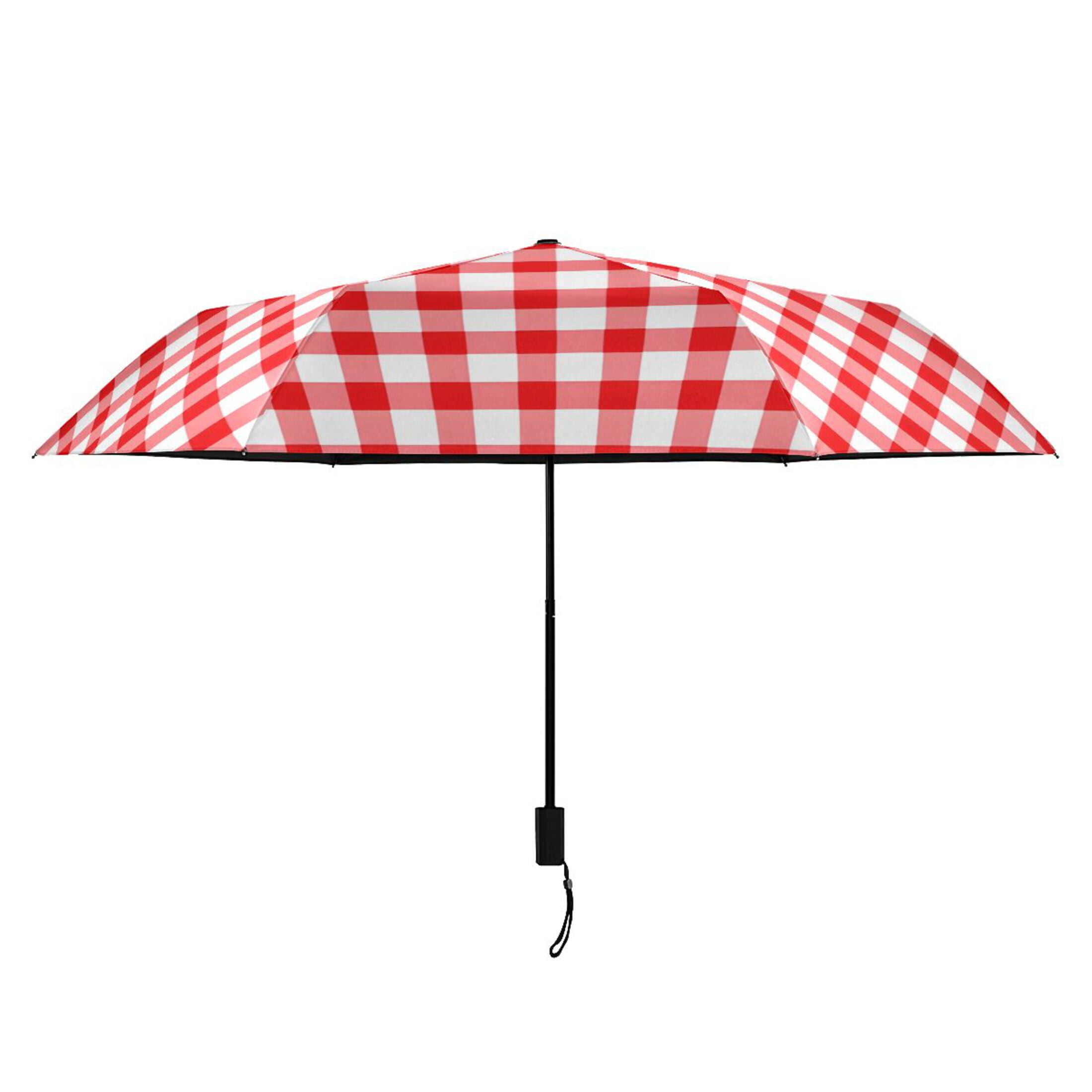 ALAZA Checkered Grid-d3 UPF 50+ Compact Folding Umbrella for Rain Travel Umbrella Packable