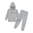 thumbnail image 3 of TiaoBug Kids Girls Hoodies Tracksuit Long Sleeve Sweatshirts with Jogger Sweatpants Set Grey-A 2-3, 3 of 7