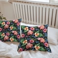 thumbnail image 5 of Outdoor Waterproof Pillow Covers Pack of 2, Summer Shells Starfish Tropical Flowers Black Background Decorative Throw Pillowcases Cushion Covers for Garden Patio Tent Sofa Couch, 24x24 inch, 5 of 8