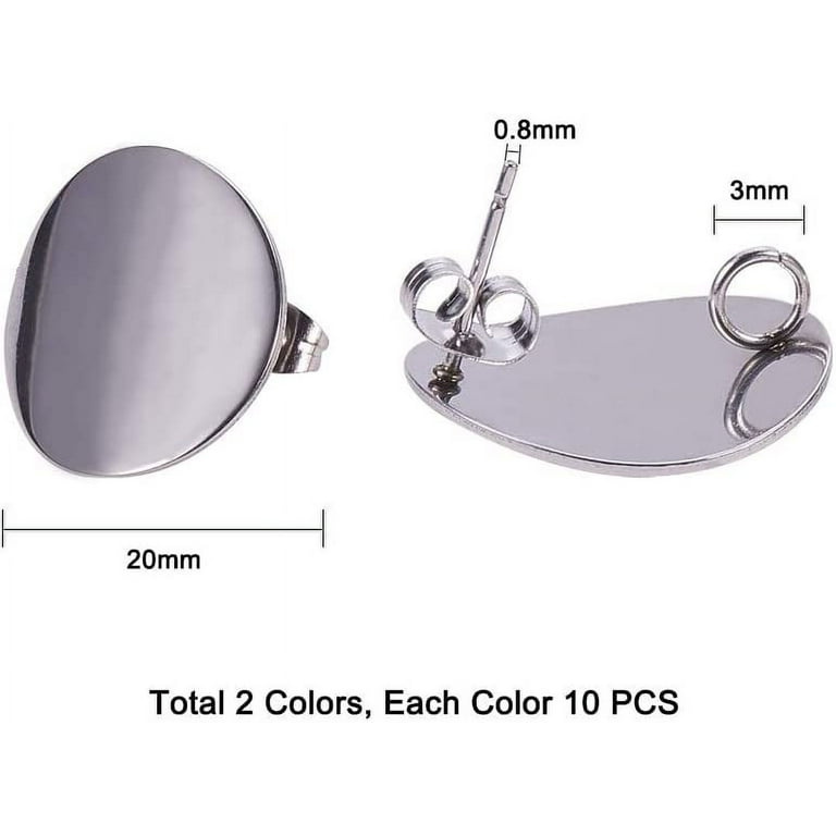 10pcs/lot Stainless Steel Ear Studs Long Earring Post Base Pins