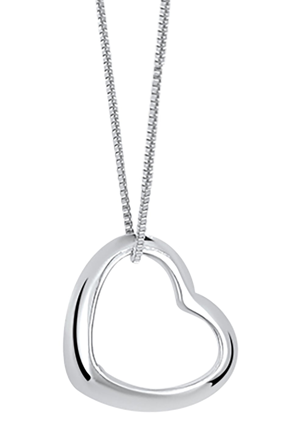 Sterling Silver Heart in Heart Fountain Pendant Necklace Chain Gift Box 