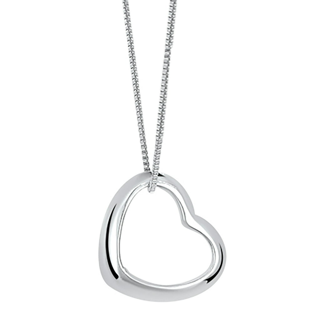 LaRaso & Co - Sterling Silver Floating Heart Pendant Necklace w/ Box ...