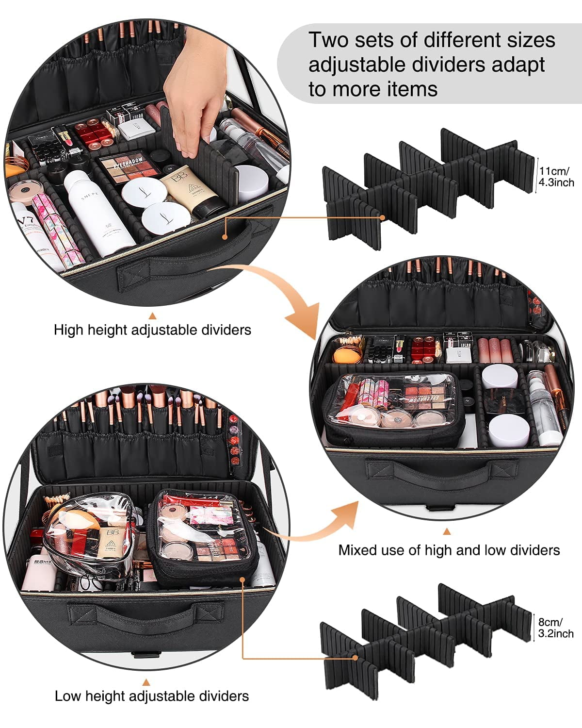 Extra Large Makeup Bag, Yodudm Makeup Case Professional Makeup Artist Kit  Train Case Travel Cosmetic Bag Brush Organizer, Waterproof Leather  Material
