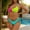 A437 Yellow, variant on Two Piece Bikini Sets for Women Built-in Padded Cups Color Block Ribbed Bathing Suits High Cut Side Tie Push Up Smocked Charming Swimsuits