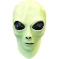 thumbnail image 1 of Máscara alienígena que brilla en la oscuridad con llavero de juguete flexible alienígena verde, 1 of 5