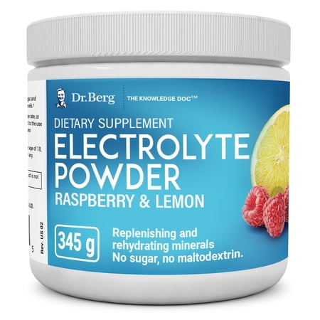 Dr. Berg Electrolyte Powder - Raspberry & Lemon Hydration Powder  50 Servings