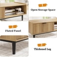 thumbnail image 7 of GAOMON 42.5" Fluted Coffee Table with Drawer and Open Shelf, Mid-Century Modern Center Table, Rectangle Living Room Table with Storage, Wood Grain Finish, Metal Frame, 7 of 7