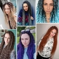 thumbnail image 7 of 24 Inch Dreadlocks Extensions 5 Strands Handmade Soft Dreads Locks Crochet Braids Synthetic Double Ended Curly Hair Extensions, 7 of 7