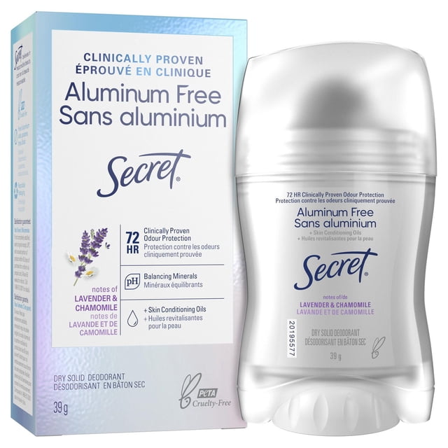 Secret Clinically Proven Aluminum Free Deodorant for Women Lavender & Chamomile