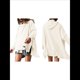 thumbnail image 3 of Sudadera con Capucha Extragrande para Mujer, Jersey con Mangas Murciélago y Cuello Redondo, Jersey con Diseño de Gofre Crema M, 3 of 7