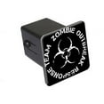 thumbnail image 1 of Zombie Outbreak Response Team White On Black 2" Tow Trailer Hitch Cover Plug Insert, 1 of 1