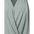 thumbnail image 4 of A2Y Women's V-Neck Sleeveless Drape Wrap Elastic Hem Halter Top Light Grey XL, 4 of 5