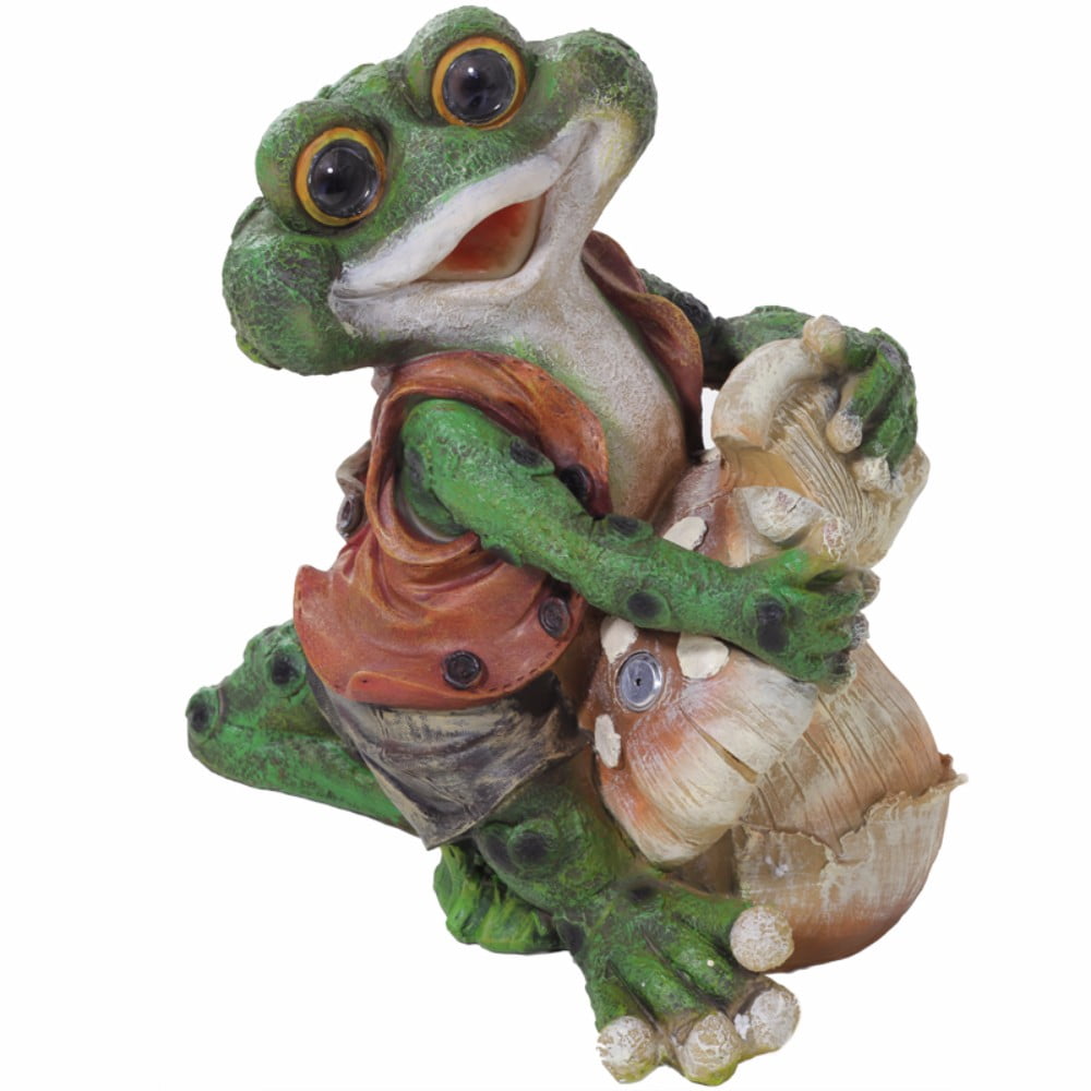 Polyresin Solar Light Sent Decorative Frog, Multicolor