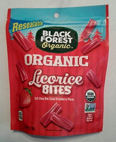 Black Forest Organic Strawberry Licorice Bites Candy , 7 Oz Bag by Ferrara Candy Company