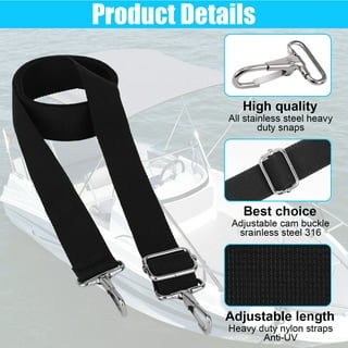 Adjustable Bimini Boat Top Straps,Two Hooks 38~70Marine Awning Webbing  Straps,with 316 Stainless Stee Heavy Duty Snap Hooks,Boat Awning Hardware