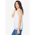 thumbnail image 3 of Roaman's Women's Plus Size Lace Trim Satin Tank, 3 of 6
