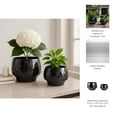 thumbnail image 5 of Round Mosaic Disco Mosaic Flower Pots for Home Decor - Modern Metal Planter for Indoor and Outdoor Styling - Plant Pots for Living Room and Garden Display - Set of 2, 9", 6", Black, 5 of 10