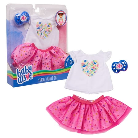 Baby Alive Single Outfit Set, White Tee Pink Tutu,  Kids Toys for Ages 3 Up, Gifts and Presents