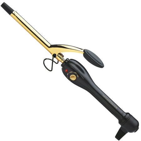 Gold N Hot Professional 0.5u0022 24K Gold-Plated Spring Hair Curling Iron, Black