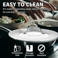 thumbnail image 3 of Sterline Universal Lids Set with Tempered Glass Top - Fits 5-12 Inch Pots, Pan, and Skillets - Set of 2, Large and Small, Stainless Steel Replacement Pot Lid for Kitchen Organizing, Space Saving, 3 of 6