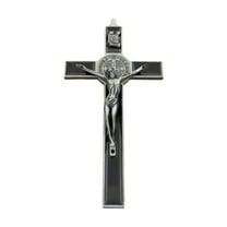 Kokiya Catholic Crucifix Figurine Decorative Metal Wall Art for Window Bedroom Home and Black