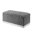 thumbnail image 3 of Nicole Miller Macheline Velvet Bench Intricate Woven Pattern Chrome Stainless Steel Base, Grey/Chrome, 3 of 10