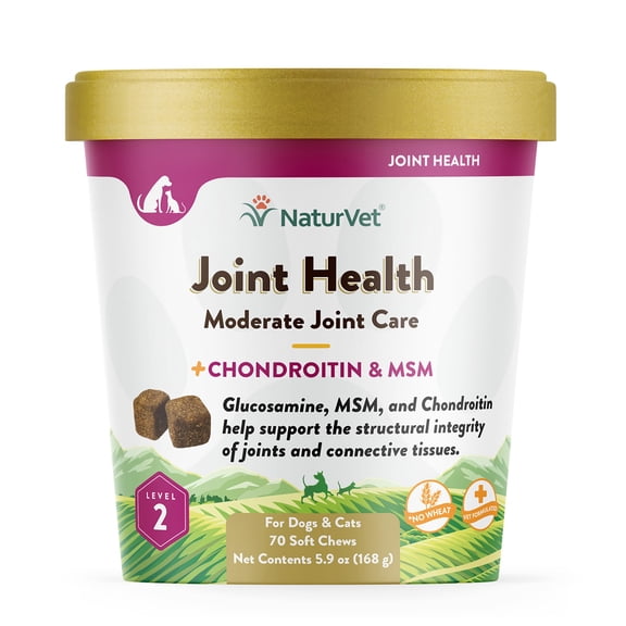 NaturVet Joint Health Moderate Care Dog Soft Chews, 5.9 oz., Count of 70