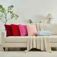 thumbnail image 7 of Red Striped Decorative Throw Pillow Covers 12 x 20 Inch Set of 2, Square Fall Decorations Couch Pillow Case, Soft Cozy Faux Rabbit Fur Front & Velvet Back, Modern Decor for Home Bedroom, 7 of 7