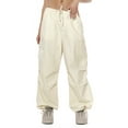 thumbnail image 1 of SAYOO Mujeres Juniors Cargo Pantalones Cordón Pantalones holgados Jogger sueltos Pantalones de chándal de moda Streetwear SAYOO moda, 1 of 9