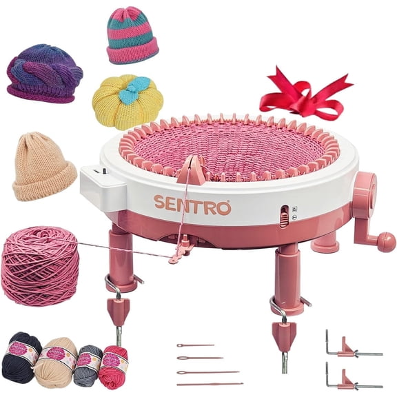 48-Needle Knitting Machine with Table Clamp & Electric Adapter for SENTRO , Smart Weaving Loom for DIY Scarves, Hats, Socks, Beginner & Pro Craft Kit