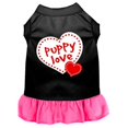 thumbnail image 1 of Chiot Amour Sérigraphie Robe Noire avec Rose Vif XL (16), 1 of 1