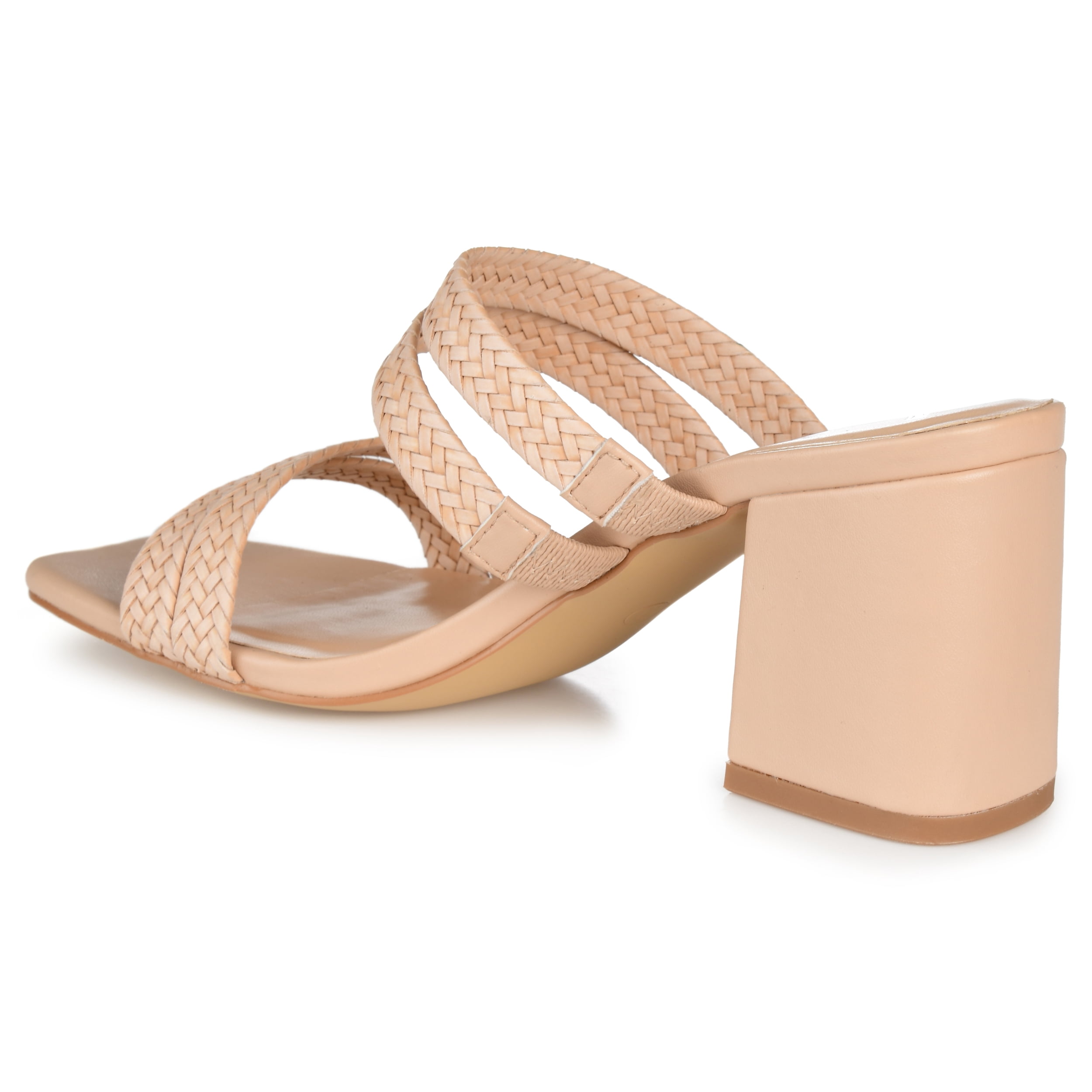 Journee Womens Natia Open Square Toe Block Heel Sandals, Widths Available