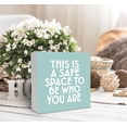 thumbnail image 3 of Zomyto 7"x7" Boho Classroom Decor,This is a Safe Space to Be Who You are Wood Box Desk Decor,Inspirational Cyan Wooden Box Sign, 3 of 6