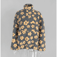 thumbnail image 2 of Women's Fall Cute Floral Faux Fur Pullover Fleece Sweatshirt Casual Zip Up Winter Sherpa Jacket, 2 of 6