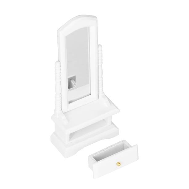 Espejo De Tocador De Casa De Muñecas, Modelo De Espejo De Tocador De Casa De Muñecas Compacto Portátil Simulado Para Jardín De Infantes Para Coleccionista De Casa De Muñecas Cergrey Blanco