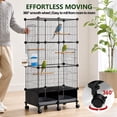 thumbnail image 5 of ISLMDOY Bird Cage, 45.6 inch Metal Breeding Bird Cage with Wood Perch, Slide-Out Tray, Water Bottle & Feeder for Parrots, Cockatiels, Lovebirds Birds, 5 of 8
