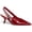 burgundy, variant on Women  Slingback Low-Heel Shoes with Bow Accent — Pointed-Toe, Knitted Slip-on Style