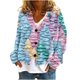 thumbnail image 2 of Cárdigan informal con estampado navideño para mujer, chaqueta con botones, blusa de poliéster, 2 of 5