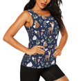 thumbnail image 2 of Balery Animals And Wildflowers Camiseta sin mangas estampada ligera para mujer, tops de entrenamiento sin mangas, camisetas de yoga transpirables de secado rápido.-XX-Large, 2 of 7