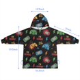 thumbnail image 7 of Multicolor Controllers Games Icons Black Pattern Blanket Hoodies for Kids 6-13YR Oversize Wearable Blanket Hoodies for Boys Girls Teens, 7 of 7