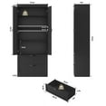 thumbnail image 3 of Homfa 70.3"H Bathroom Storage Cabinet, Farmhouse Linen Storage Cabinet with 2 Drawers, Black, 3 of 8