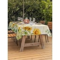 thumbnail image 3 of Outdoor Tablecloth with Umbrella Hole for Patio/Picnic/Party/Camping, Sunflower Waterproof Table Cloth Rectangle Table Cover Washable, Summer Eucalyptus Botanical Floral Vintage (54"x 80"), 3 of 8