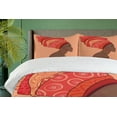 thumbnail image 4 of Ambesonne African Duvet Cover Sets, Young Girl Turban, 2-Queen, Chocolate Salmon, 4 of 7