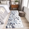 thumbnail image 4 of Runner Rug 2'x6', Navy Blue Leaves Washable Non-Slip Hallway Runner Rugs, Summer Botanical Bedside Rugs Floor Mats Carpet Runners for Kitchen Bathroom Laundry Room, 4 of 8