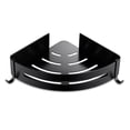 thumbnail image 1 of Rincón de baño estante Triangular inodoro Rack Organizador Drenaje ahorro de espacio Punch-Free / Punzonado Soporte de baño con perchas Negro Speravity HA011416-01B, 1 of 6