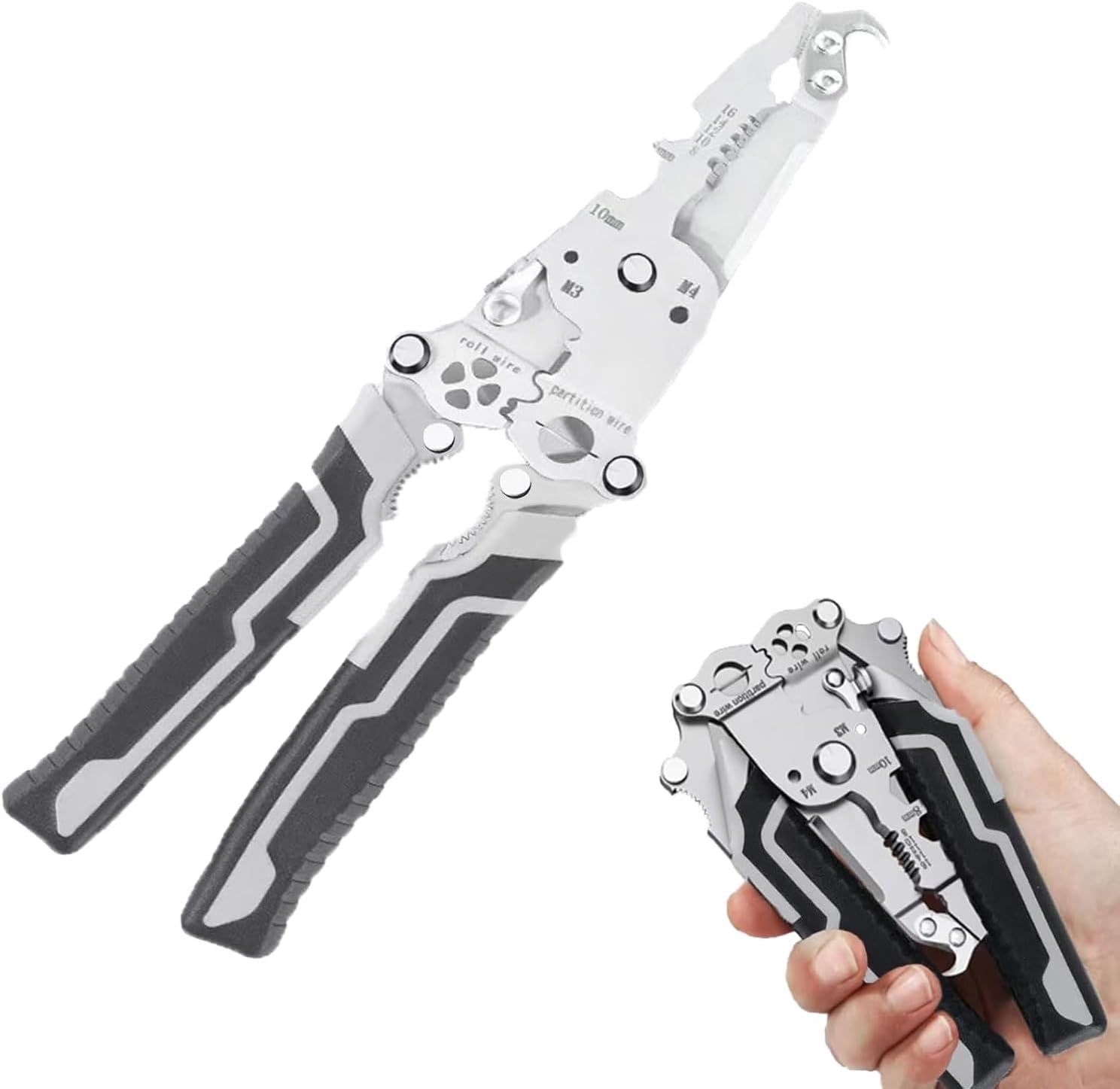 18 in 1 wire stripper，18 in 1 wire stripper foldable，for Cutting and Pulling Wires Cable Scissors (2PCS)